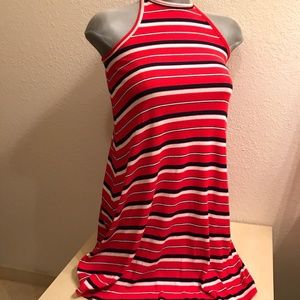 Halter Dress. Red w/Stripes by Mossimo. Size S-M.Soft, Stretchy, Opaque.…